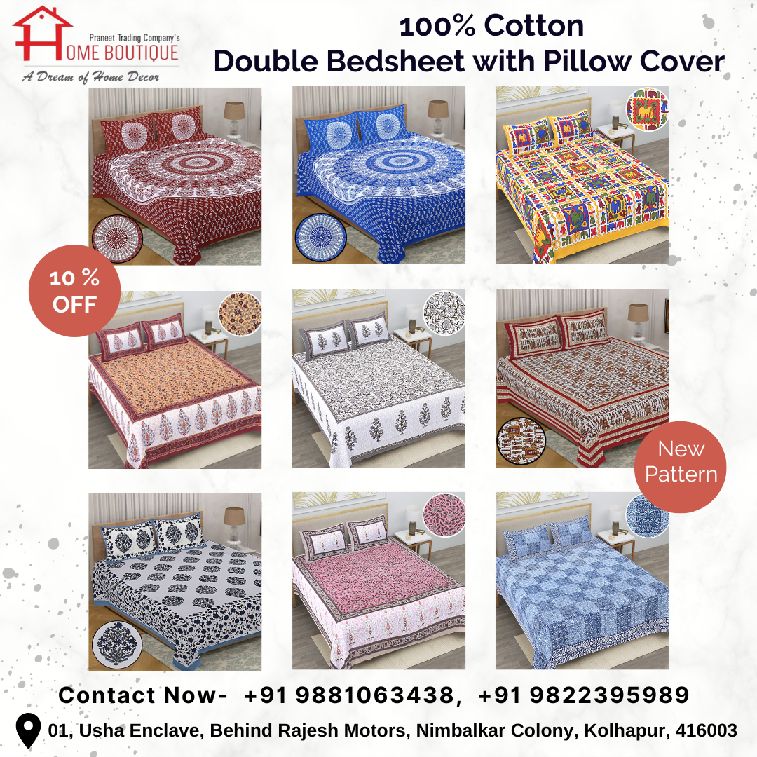 Double Bedsheet with Pillow Cover